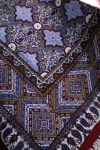 Obrus z Isfahanu niebieskie ornamentami  100x200cm