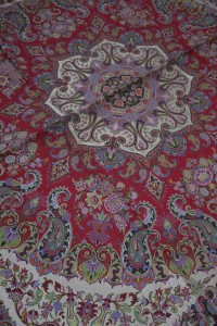 Obrus Termeh 100x100cm złoty czerwony 